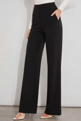 Image of KOTTY Women's High-Rise Straight Fit Stretch Pants for Office, Casual and Smart Wear