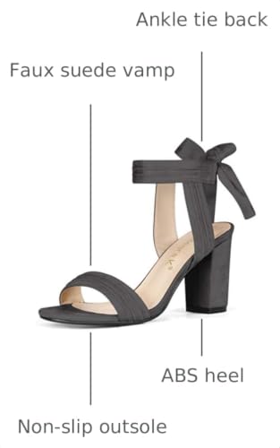 Allegra K Allegra K Women Open Toe Ankle Tie Back Chunky Heel Sandals