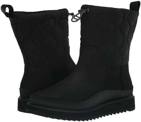 TOMS Women's Makenna Snow Boot, Black/Black Leather and Ridged, 9 | Image 6