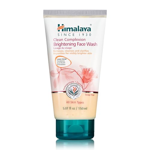 Himalaya Clean Complexion Brightening Face Wash for Bright Clean Skin, For All Skin Types, Free from Parabens, SLS, and Phthalates, 150 ml (5.07 oz)