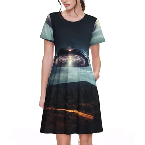 Robe d'été OVNI pour femme : élégance décontractée à manches courtes au quotidien