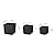 Glitzhome Planters for Outdoor Plants Set of 3 Different Sizes Square Flower Pots with Pre-drilled Drainage Holes, Black