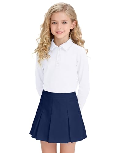 Girls Uniform Shirts Long Sleeve Polo Shirt for Girls School Uniform Shirts Size 5-14 Years3