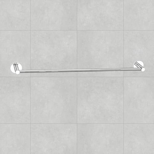 Image of Force Stainless Steel 304 Towel Bar with Brass Base - Heavy-Duty, Durable Bathroom & Kitchen Wall-Mounted Towel Rod, Rust-Resistant Bathroom Accessory for Living Spaces with Easy Installation
