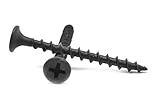 #6 x 1 Fine Thread Drywall Screw Phillips Bugle Head Low Carbon Steel Black Phosphate Pk 100