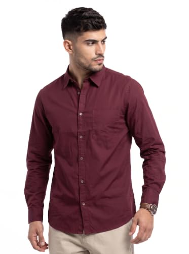 Image of Amazon Brand - INKAST Men Solid Cotton Shirt | Casual Wear | Basic Essential Plain Everyday & Office Wear | Full Sleeve | Regular Fit