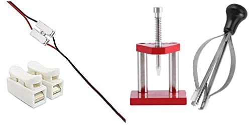 Diy Crafts India 2p Ch2 Quick Connector Cable Clamp Terminal Block Spring Connector, Multicolor, 20 Piece + Diy Crafts Hand Presto Presser Lifter Puller Plunger Remover Tool Kit Set, Multicolor