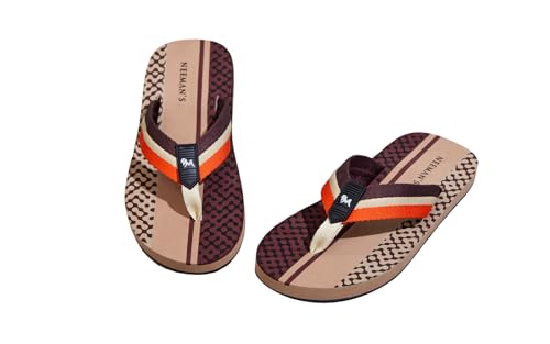Image of Neeman's Modern Striped Fusion Flip Flops for Men | Orthopedic & Cushioned Slippers | Soft, Lightweight, Flexible Indoor Outdoor Chappal