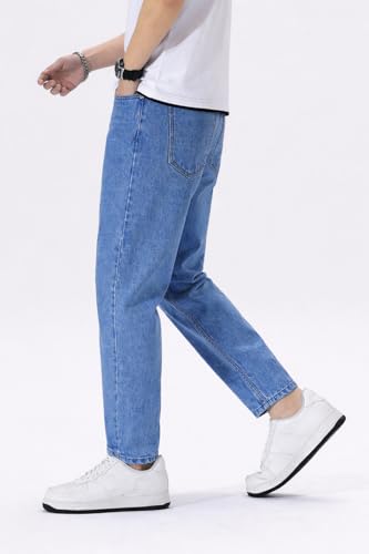 Image of Men's Slim Relaxed Fit Mid Rise Tapered Fit Non-Stretch Denim Jeans | Cotton Blend Casual 5 Pocket Denim Jeans for Men