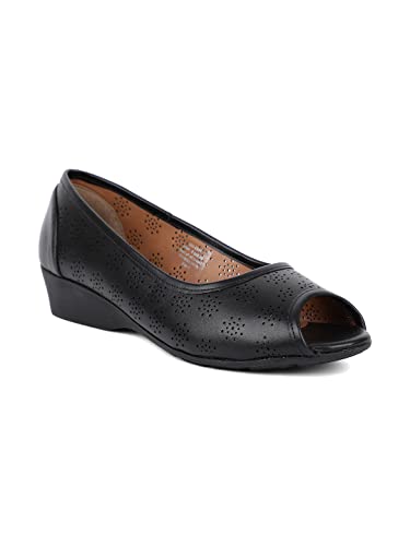 BATA Women’s Sarina Peep-Toe Ballerinas Sandal | Lightweight Ballet Flat Slip On Shoes | Cushioned Insole & Flexible Sole Slippers | Stylish Casual Flip Flop for Work, Travel and Everyday Comfort