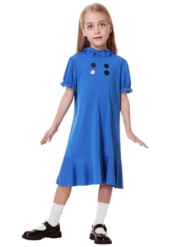 Remimi Girls Halloween Blue Dress Short Sleeve Pink Dresses 5-14 Years4