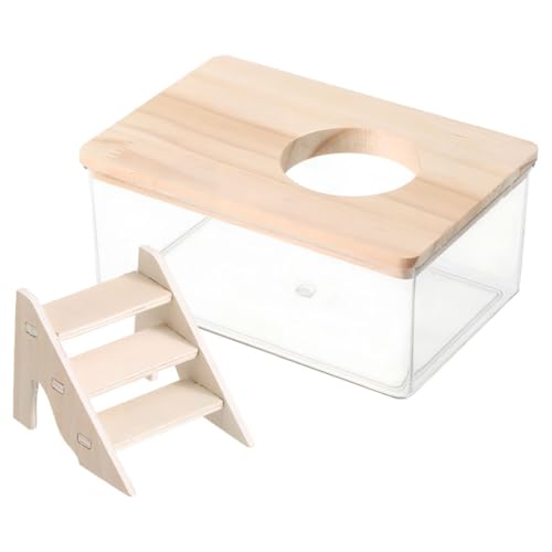SEWACC ハムスター用バスルーム 多機能サンドバスボックス 透明ハムスターバスタブ お手入れ簡単 耐久性のある素材 ハムスターケージアクセサリー用 1セット