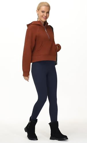 THE GYM PEOPLE Womens' Hoodies Half Zip Fleece Crop Pullover Sweatshirts - image 7