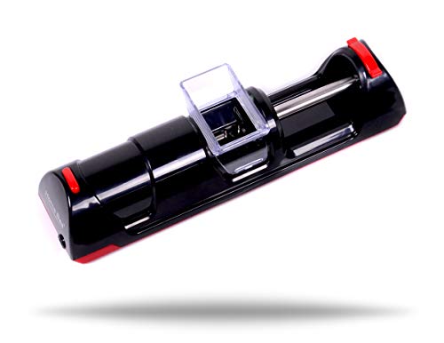New Spark Cigarette Rolling Machine Electric Automatic Injector Tobacco Roller Maker (Black & Red)