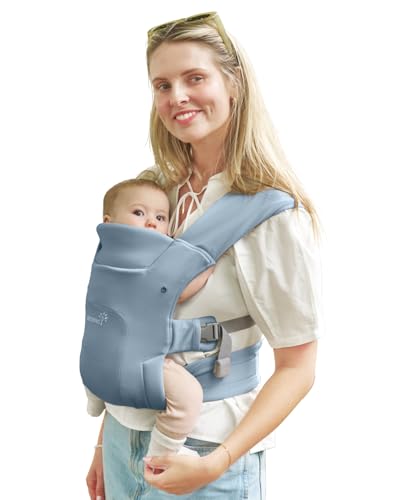 GROWNSY Baby Carrier, Wrap Carrier, Ergonomic with Head Support,Oxford Blue