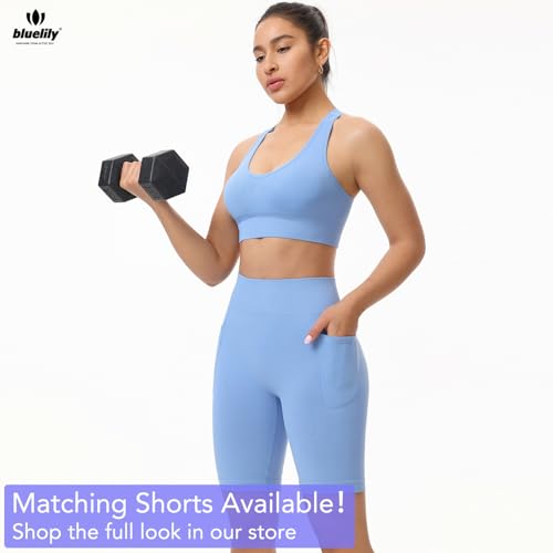 Image of High Support Sports Bras for Women,Criss Cross Strappy Back Seamless Padded | Removable Pads, A-DD Cup, Full Coverage, Seamless, Wireless, Scoop Neck, Cropped Bra, for Workout Yoga Gym Exercise Athletic