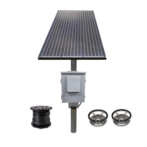 Solar Pond & Lake Aerator, 2 Diffusers for up to 2 Acres, Solar Air Pump, Large Outdoor Pond Aerator, Solar Direct, Battery-Free