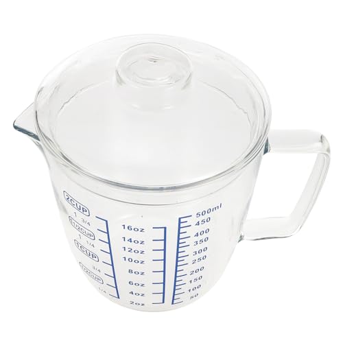SHOWERORO Taza Medidora De Con Escala y Tapa 500ML Ideal Para Leche y Bebidas En El Desayuno Utensilio De Cocina Práctico y Elegante