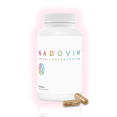 Nadovim  200mg NAD+ Supplement | Real NAD+ | Superior to NR (Nicotinamide Riboside or Niagen) or NMN (Nicotinamide Mononucleotide) | Nootropic Brain Supplement for Focus, Concentration, Memory