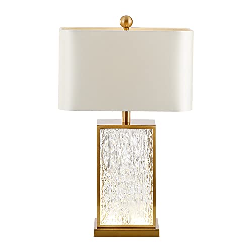 Coobatg Crystal Table Lamps For Bedroom, Crystal Table Lamps For Living Room, Post-Modern Light Luxury Glazed Glass Lamp Body, Metal Base Bedside Decorative Glass Table Lamp For Bedroom,Living Room #TOP14