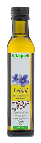 Vitaquell Bio Omega 3 Leinöl aus Goldleinsaat 250 ml, reich an Omega 3 Fettsäuren, insbesondere α--Linolensäure (55 %) Cover