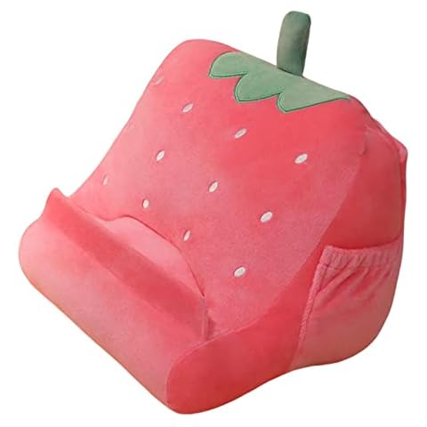 MagiDeal Pillow Holder Tablet Stand Easy to Carry Comfortable Phone Reading Stand for Home Bracket, Strawberry Cover