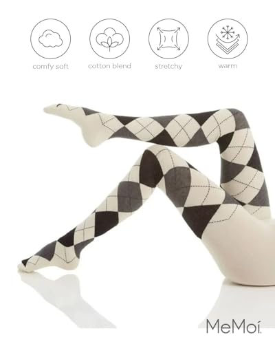 Image of MeMoi Argyle Cotton Sweater Tights for Women, Regular and Plus Size