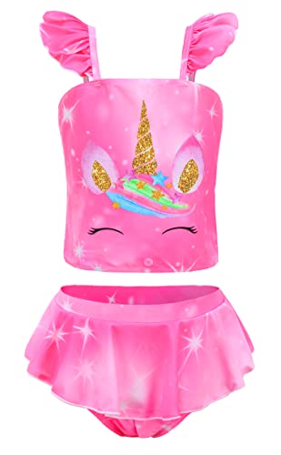 Image of Akokvlar Two Pieces Swimsuit Mermaid Bikinis Tankini Bathing Suit for Little Girls