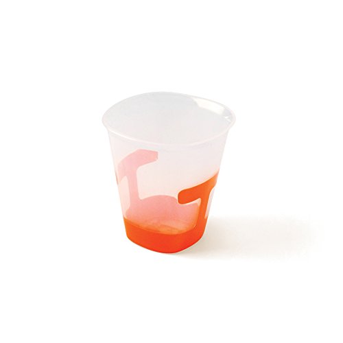 plastorex Gobelet Micro-Ondable en Polypropylène Transparent Décor Chouette/Bordure Orange Agrume Opaque