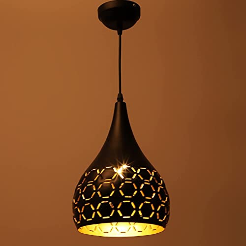 Image of GreyWings Modern Black Dome Laser Cut Hanging Pendant Light for Ceiling - Aluminium, Drop, Antique Decor,(Bulb is not Included) Big Pack of 1