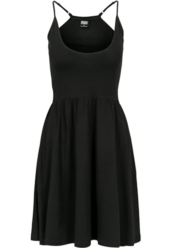 Urban Classics Damen spaghettijurk voor dames Kleid, Schwarz (Black 00007), M EU