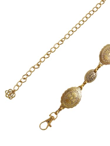 MakeMeChic Women's Western Metal Concho Belts Adjustable Chain Belt Concert Outfit3