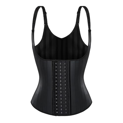 KJBDQQH Cinturón Abdominal para Mujeres Chaleco Moldeador de Cintura de látex con 25 Huesos de Acero, Faja Moldeadora, corsé bajo el Busto para Uso Diario(Black,XXL)
