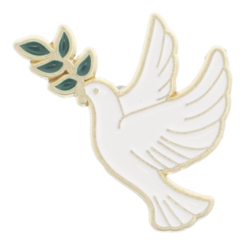 Besportble Broche Femme Colombe De La Paix En MéTal Avec Branche D'Olivier 3Cm Broche Animaux ÉLéGante Pour VêTements Sacs Chapeaux Accessoire De Mode Symbole De Paix
