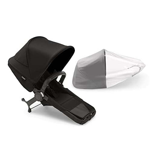 Bugaboo Donkey 5 Duo Expansionsset, Förvandlar din Donkey 5 Mono till Duo Barnvagn, Side-by-side, Förbättrad Design, Vändbar Sittdel och Enhandsstyrning, Midnight Black