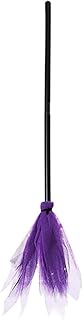 Halloween Decoration Halloween Witch Broom 35.43 Inch Length Halloween Broomstick Plastic Purple Witch Broomstick Kids Broom Props for Halloween Party Decoration