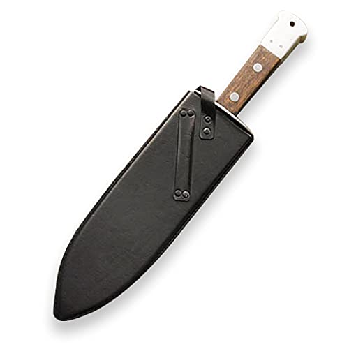Windlass British Oss Smatchet Full Tang High Carbon Steel Blue Matte Finished Blade Hardwood Grip Aluminium Pommel Black Leather Sheath #TOP1