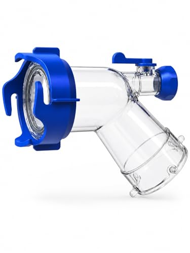 Vnivxte RV Tank Rinser, Clear 45 Degree RV Sewer Hose Adapter with Shut-Off Valve, Reverse Flush Adapter for RV Black Water Tank, Leak-Resistant Bayonet Fitting for Standard 3-Inch RV Sewer Outlets
