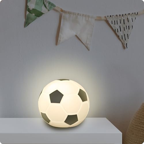 ANSMANN Fußball LED Leuchte, 3D Silikon Nachtlicht mit Farbwechsel im Fußballdesign, ideal als Geburtstagsgeschenk für Jungs, Deko Lampe mit 7 unterschiedlichen Farben für angenehmes aber helles Licht