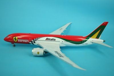 Image of Ferari Alitalia Airlines Boeing 787 / Boeing 777 Aircraft Model Plane 20 cm | Die-Cast Alloy Toy with Stand | Kids Birthday Gift & Aviation Collectible | Italy Livery