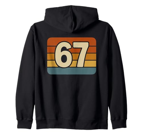 Retro Six Seven Meme Gen Alpha Slang Viral Internet Trend 67 Zip Hoodie