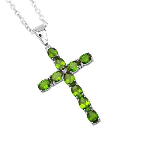 Genuine Green Peridot Cross Necklace for Women 925 Sterling Silver Cross Necklace for Women 8.32 Carats Peridot Jewelry August Birthstone Jewelry Gift for Her4