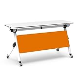 Platzsparender Konferenztisch mit klappbarem Klappdeckel mobiles Rolldesign auf Rollen für Bürobesprechungen, Trainingseinheiten und kollaboratives Arbeiten