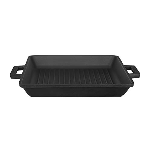 Lava ECO Enameled Cast-Iron 10 x 10 inch Square Grill Pan, Slate Black