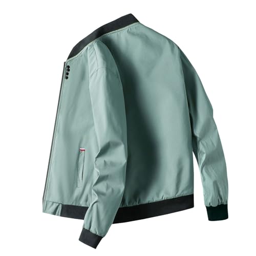 Sinzelimin Men's Sport Jacket Fashion Zipper Contrast Color Long Sleeves Lightweight Windbreaker Motorcycle Outwear & Jackets