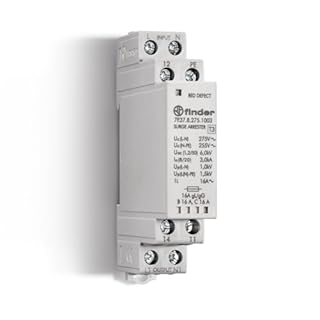 Finder Scaricatore di Sovratensione 7P.37 Tipo 3. Con 1 varistore + 1 spinterometro a gas per SPD Tipo 3, barra DIN. Applicazioni monofase per installazione ad incasso (scatole 503) e su barra DIN