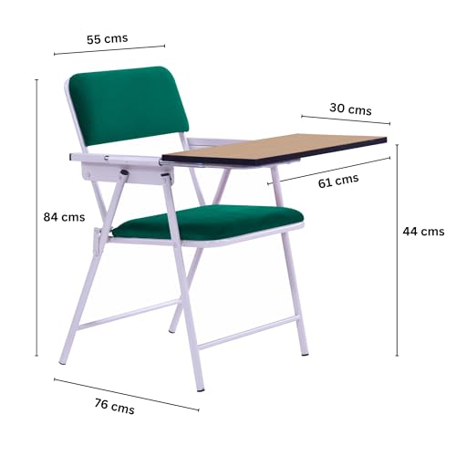 Image of Spacecrafts Folding Cushion Study Chair | Space Saving | Desk Chair | Powder Coated with Cushion | Chair with Writing Pad