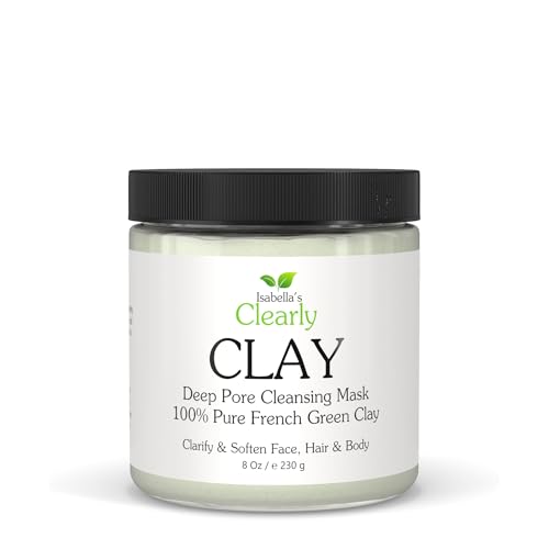Clearly CLAY, Mascarilla Facial de Arcilla Verde Francesa 100% Pura - Desintoxica, Aclara el Acné y...