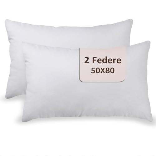 SONIT - Federe Cuscini Letto Matrimoniale 100% in Cotone