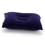 Amosfun 4 Piezas Almohadas Inflables Cuadradas Portátiles de PVC para Camping y Viaje Cojines de Inflación Resistentes y Compactos para Cuello Color Azul Oscuro